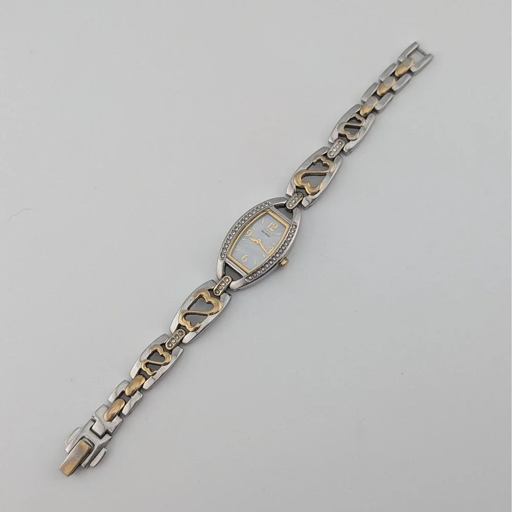 Citizen Silhouette B023 MOP Crystal Two Tone Heart Link Watch New Capacitor 5.74